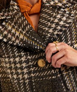 Luisa Cerano Mantel aus Wollmischung mit Lurex-Karo
