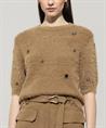 Luisa Cerano pelzige Pullover Ziersteine