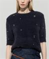 Luisa Cerano pelzige Pullover Ziersteine
