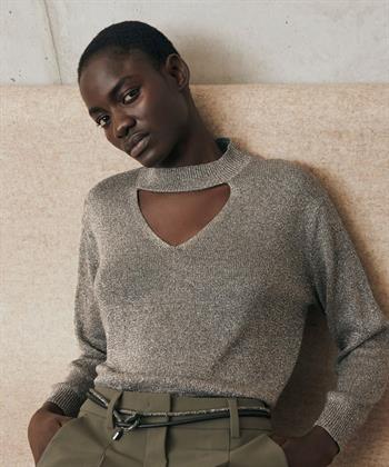 Luisa Cerano Pullover Lurex mit ausgeschnittenem Ausschnitt