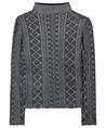 Luisa Cerano Rollkragenpullover mit Spitzenfolie Print