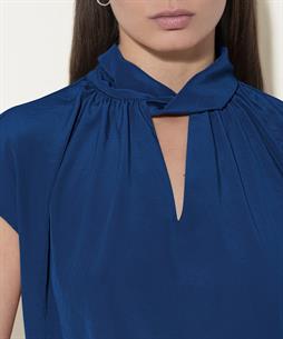 Luisa Cerano Seidenbluse mit Rundhalsausschnitt
