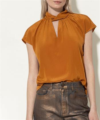 Luisa Cerano Seidenbluse mit Rundhalsausschnitt