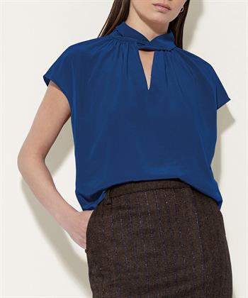 Luisa Cerano Seidenbluse mit Rundhalsausschnitt