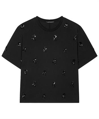 Luisa Cerano Shirt Paillettenblumen