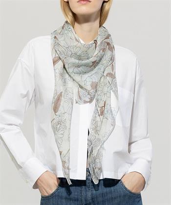 Luisa Cerano Transparenter Seidenschal mit Blumendruck