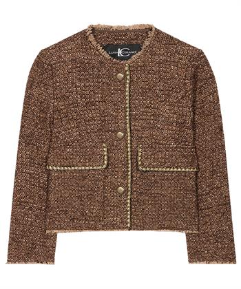 Luisa Cerano Tweed-Jacke aus Wollmischung Lurex
