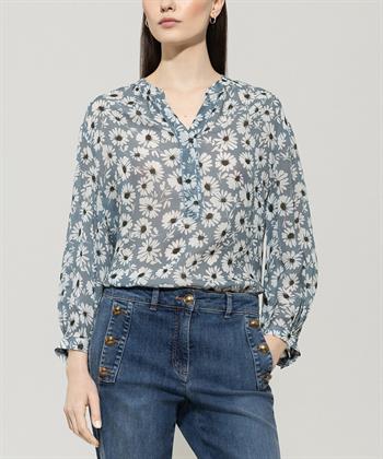Luisa Cerano voile blouse margriet bloemen