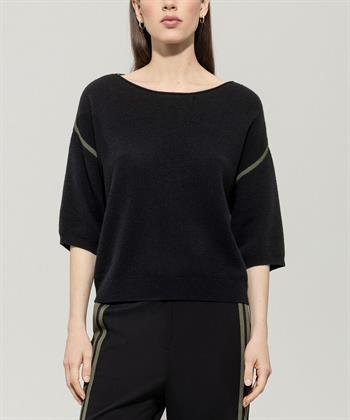 Luisa Cerano Woll-Kaschmir Pullover Kontrastpaspel