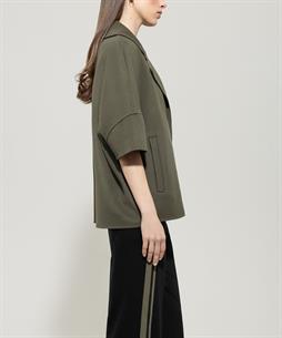 Luisa Cerano wollen cape korte mouw