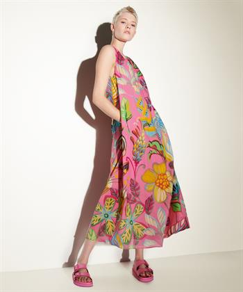 Luisa Cerano ärmelloses Kleid tropischen Blumen