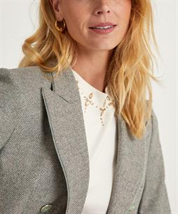 Marc Cain Blazer aus Wollmischung mit Fischgrätmuster