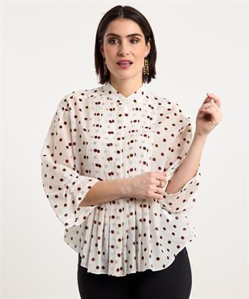 Marc Cain Bluse aus Seidenmischung mit Tupfen