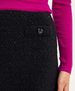 Marc Cain Boucle-Rock aus Wollmischung mit Pailletten