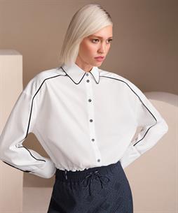 Marc Cain kurze Bluse elastischem Saum