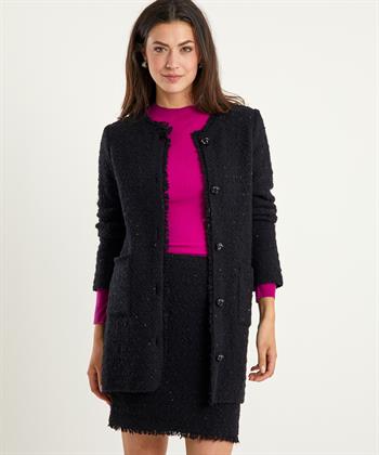 Marc Cain lange Strickjacke aus Bouclé-Wollmischung
