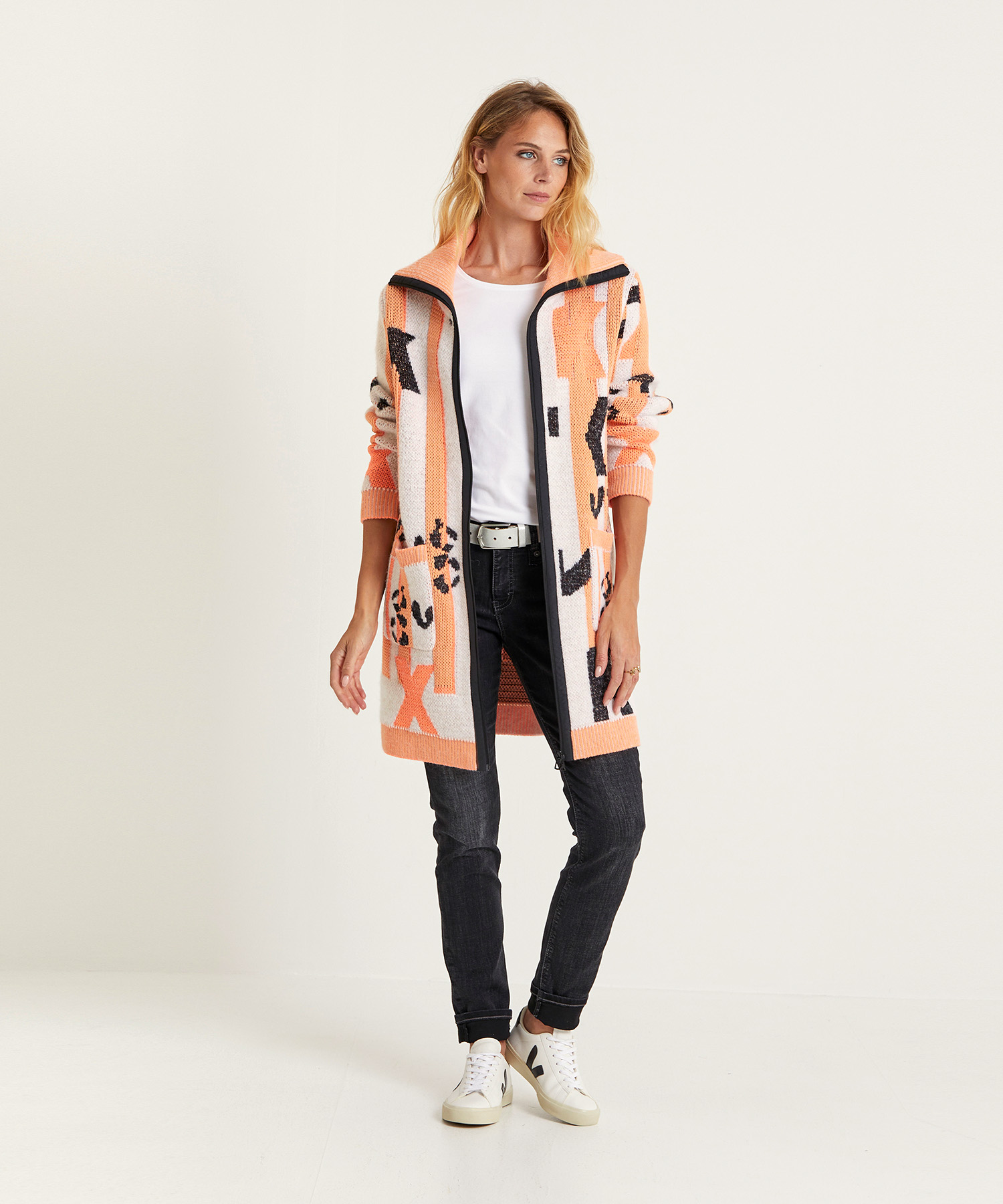 Jacket Marc Cain Boucle Mantel Cain Strickmantel Marc Cain Mantel