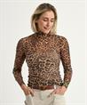 Marc Cain Netz-Rollkragen-Shirt mit Panther-Print