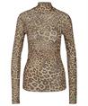 Marc Cain Netz-Rollkragen-Shirt mit Panther-Print