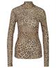 Marc Cain Netz-Rollkragen-Shirt mit Panther-Print