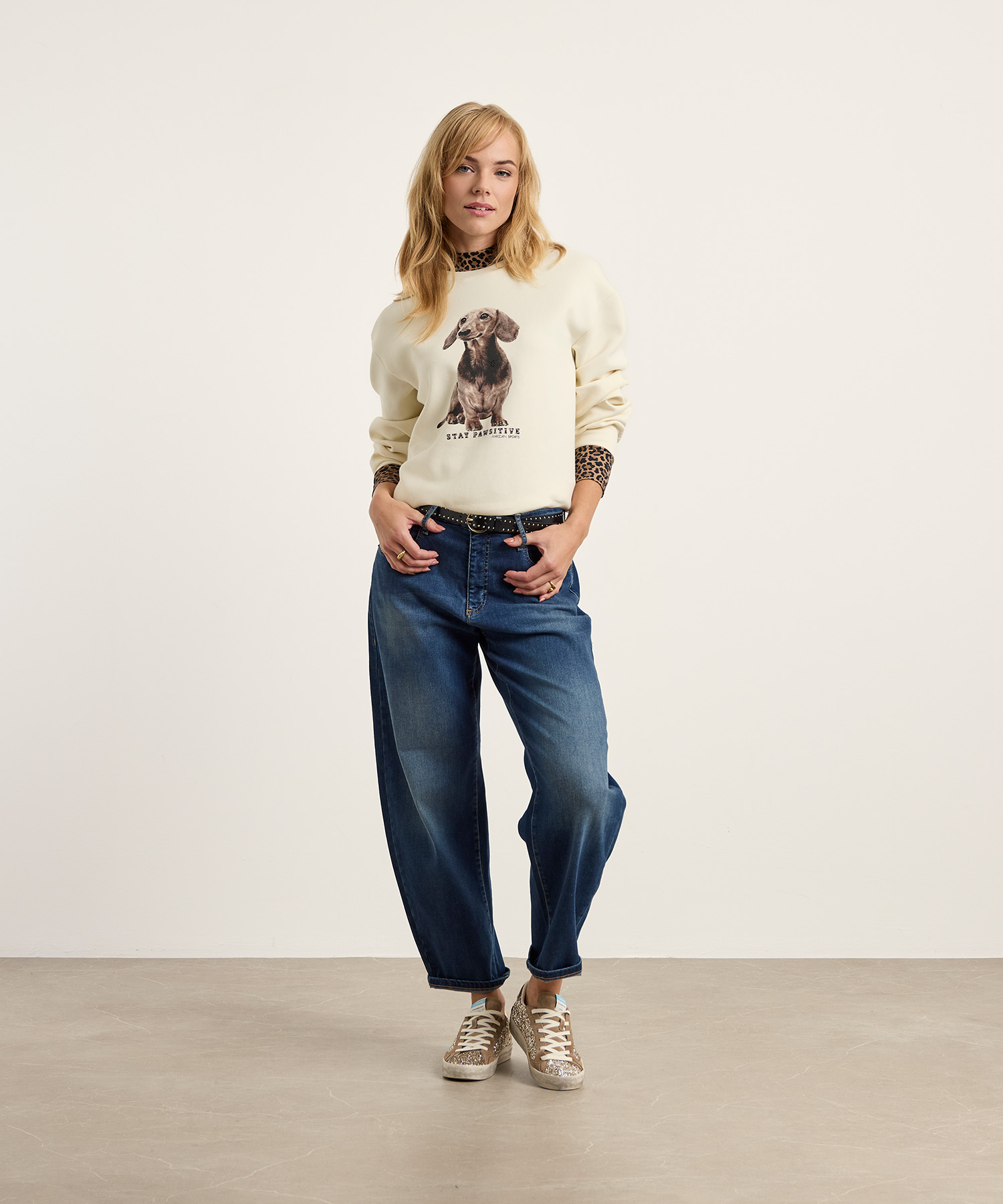 Marc Cain Oversized-Pullover mit Dackel