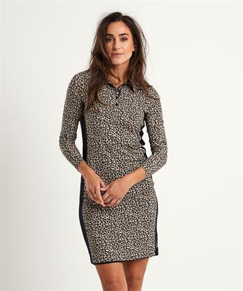 Marc Cain Polokleid mit Panther-Print im Panty-Look