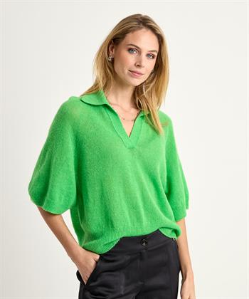 Marc Cain Polopullover aus Wollmischung mit kurzen Ärmeln