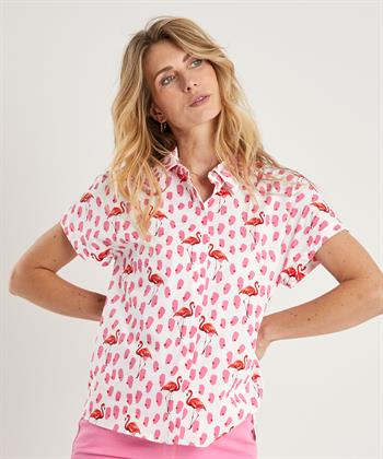 Marc Cain Popeline-Bluse Flamingo