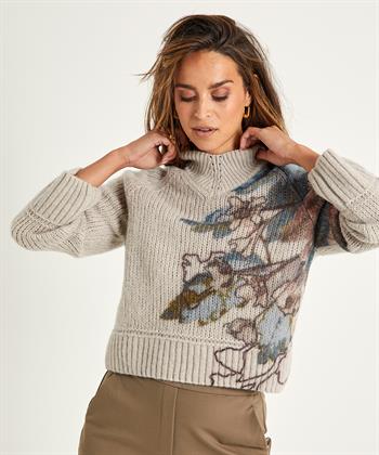Marc Cain Pullover aus Wollmischung mit Blumendruck