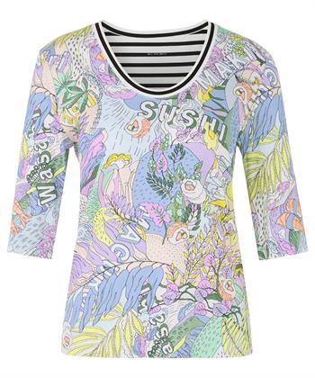 Marc Cain Ripp Shirt pastell Print