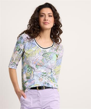 Marc Cain Ripp Shirt pastell Print