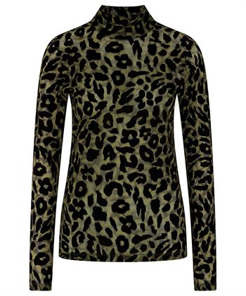 Marc Cain Rollkragen Shirt Samt Panther