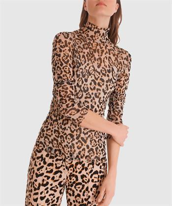 Marc Cain Rollkragenshirt mesh Tierprint