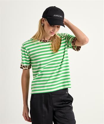 Marc Cain Shirt gestreift Pantherdruck