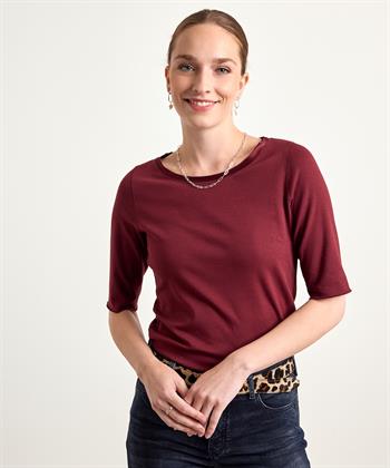 Marc Cain Shirt mit Seidenbesatz