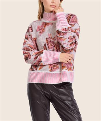 Marc Cain Sports Jacquard-Rollkragenpullover aus Wollmischung