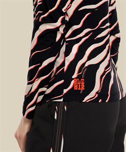 Marc Cain Sports Rollkragenpullover mit Zebradruck im Panty-Look
