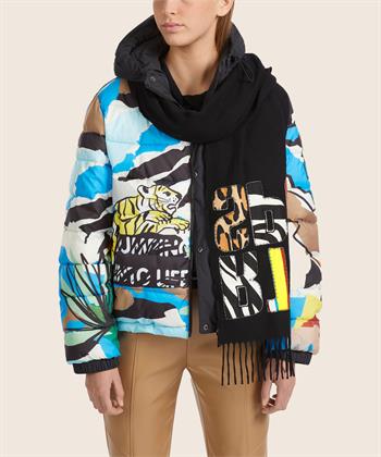 Marc Cain Sports schwarzer Schal mit Buchstabenapplikation
