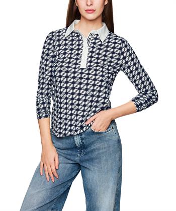 Marc Cain Stretch Jersey Poloshirt Retro
