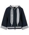 Marc Cain Strickjacke mit Kapuze und gestreiften Details
