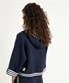 Marc Cain Strickjacke mit Kapuze und gestreiften Details