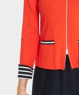 Marc Cain Strickjacke mit Reißverschluss und Streifendetails
