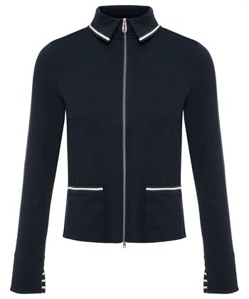 Marc Cain Strickjacke mit Reißverschluss und Streifendetails