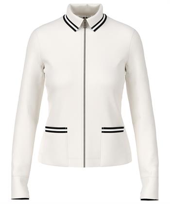 Marc Cain Strickjacke mit Reißverschluss und Streifendetails
