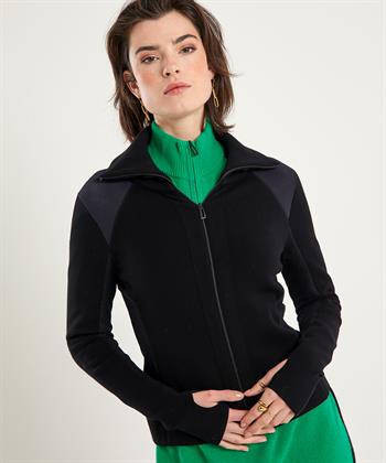 Marc Cain Strickjacke mit Rollkragen und Reißverschluss