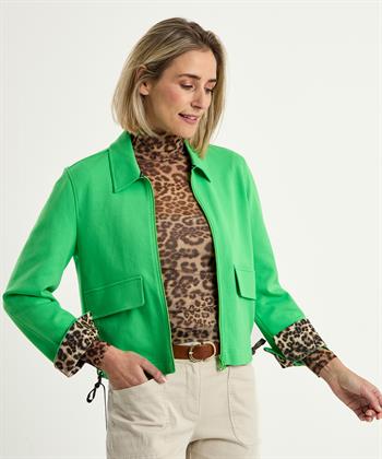 Marc Cain Sweatjacke mit Panther-Print zum Wickeln