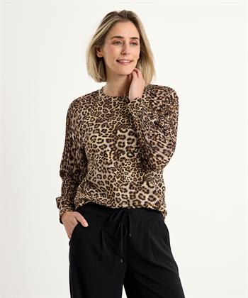 Marc Cain Top plissierten Ärmeln und Panther-Print