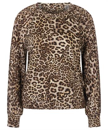 Marc Cain Top plissierten Ärmeln und Panther-Print