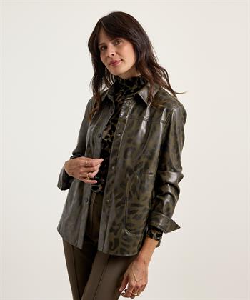 Marc Cain vegane Lederbluse panther