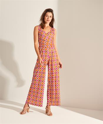 Marivie Jumpsuit mit Retro-Druck